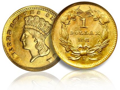 Золотой доллар 1861 года