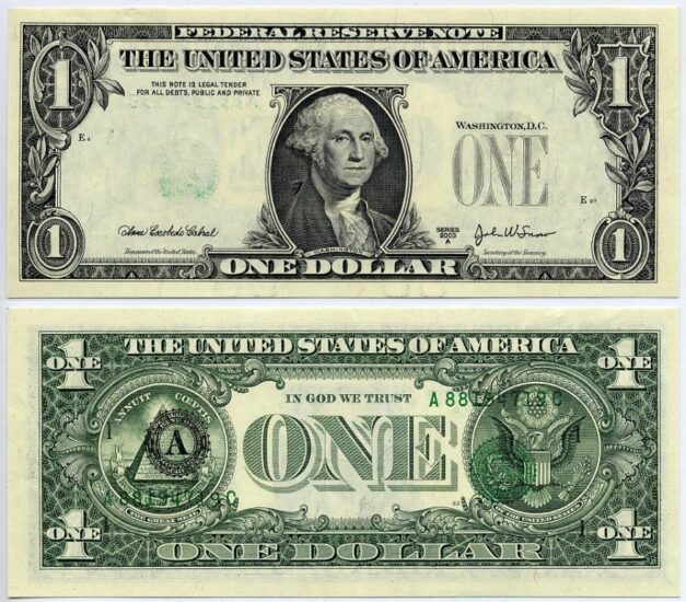 История 1 доллара США